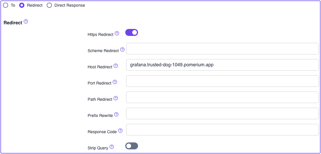 Adding a redirect in the Zero Console